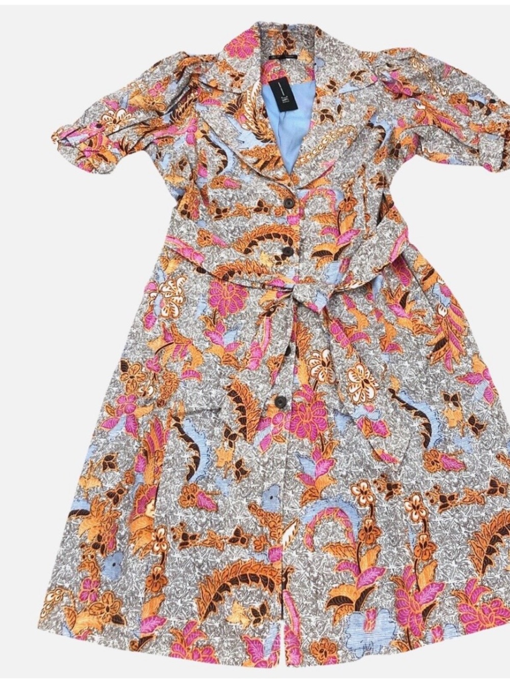 INC International Concepts Multicolor Paisley Tie-Waist Midi Dress - Picture 2 of 5